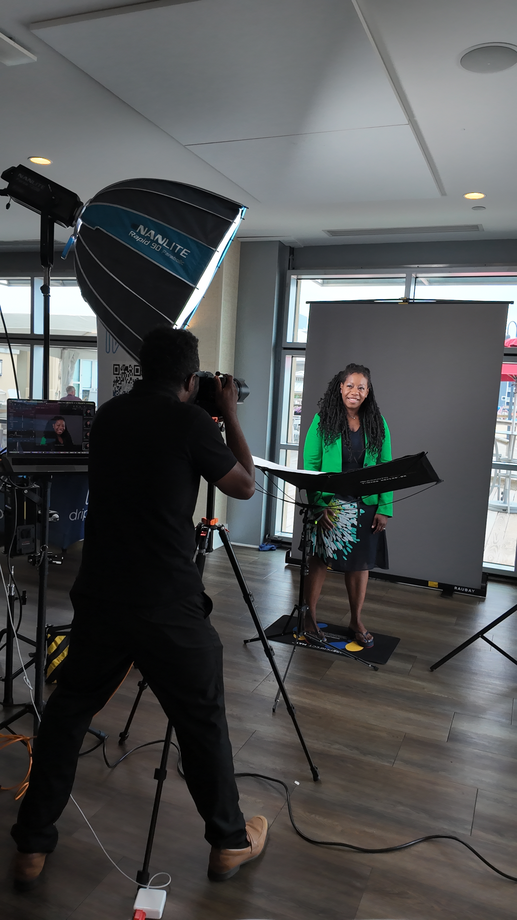 Professional headshot booth setup
